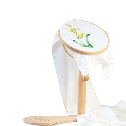 Embroidery Hoop Stand, 360 Adjustable Rotated Cross Stitch Stand, Wood Hands Embroidery Stand, Embroidery Hoop Holder for Needlepoint Sewing Craft