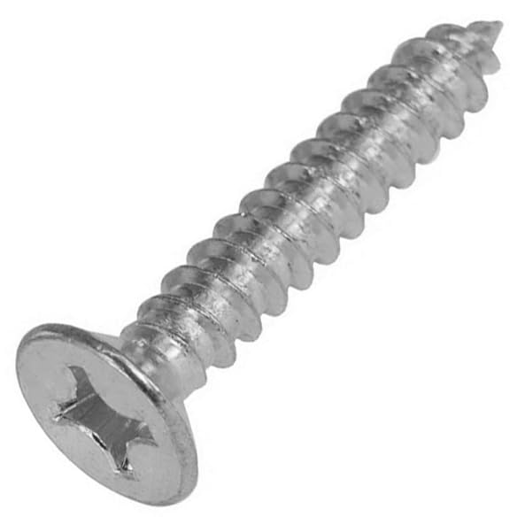 Wood Screws #4 x 3/4 in Flat Head Phillips Zinc, 12 Pack miniatura 1