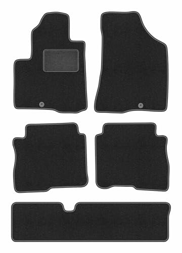 Tapis de sol graphite pour Hyundai Santafe II 7 places de 2006 à 2012 sur mesure