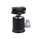 Generic Głowica Kulowa Aparatu ze Stopu Aluminium Metalowa Głowica Kulowa Panoramiczna 36 Mm z płytką Szybkiego Uwalniania, Obrót o 360°, Lekka nośność 8 Kg dla Profesjonalnych Fotografów