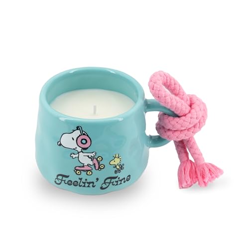 Peanuts Bougie parfumée Rope Tasse Feelin' Fine 200 g | Bougie parfumée dans un gobelet en céramique avec mèche en coton | Bougie fruitée | Idée cadeau & objet design