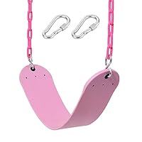 Pink Swing Seat - Heavy Duty Chain Plastic Coated - Playground Swing Set Accessories Replacement Gift Box Set Birthday Gift