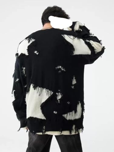 Gothic Sweater Emo Sweater Y2k Star Womens Men Punk Loose Oversized Ripped Pullover Knit Sweaters Emo Cloth Gothic Clothes4
