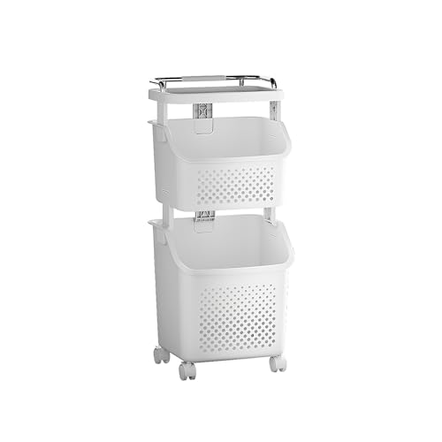 Organisateur de rangement pour vêtements et panier à linge en métal
