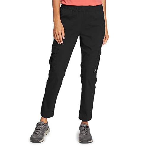 Eddie Bauer Women's Guide Ripstop Cargo Ankle Pants, Black, 12