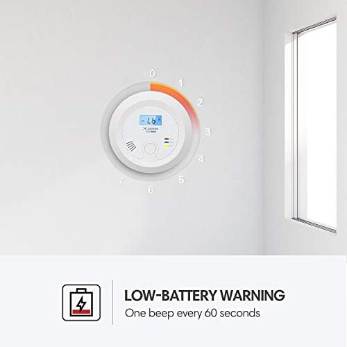 X-Sense Carbon Monoxide Alarm Detector, Replaceable Battery-Operated CO Alarm Detector with Digital Display, CO03B