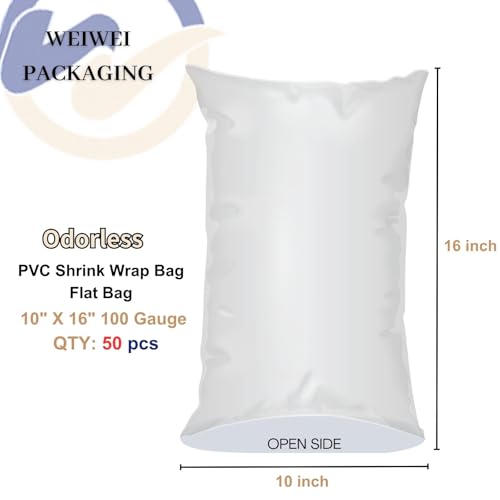 Image of Weiwei - 10 X 16 inch 50PCS Odorless PVC Heat Shrink Wrap Bags