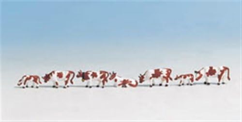Noch 45721 – Lot De 7 Figurines Vaches Blanches/noires – Modélisme Ferroviaire – Échelle HO