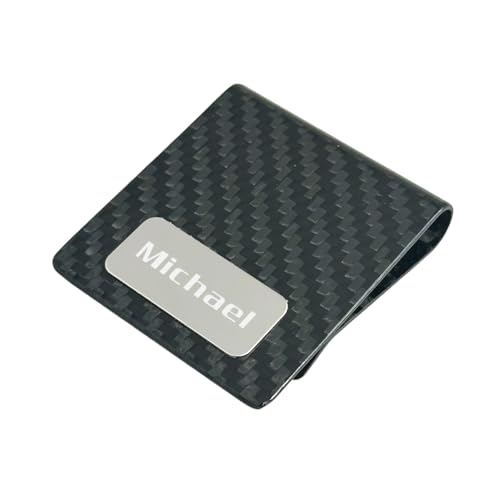 Visol Personalized Carbon Fiber Money Clip Wallet Business Card Holder Gift for Men with Free Engraving (Black Wide)2
