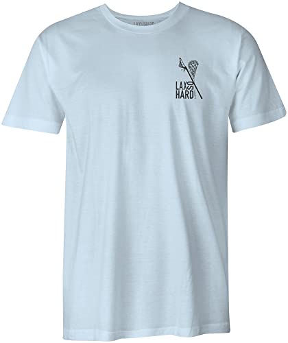LAX SO HARD Youth Lacrosse Stick American Flag T-Shirt - Light Blue, Youth Large