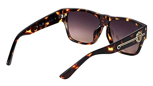 Kleo Legacy - Flat Top Classic Side Coin Lion Head Medallion Square Hip Hop Sunglasses3