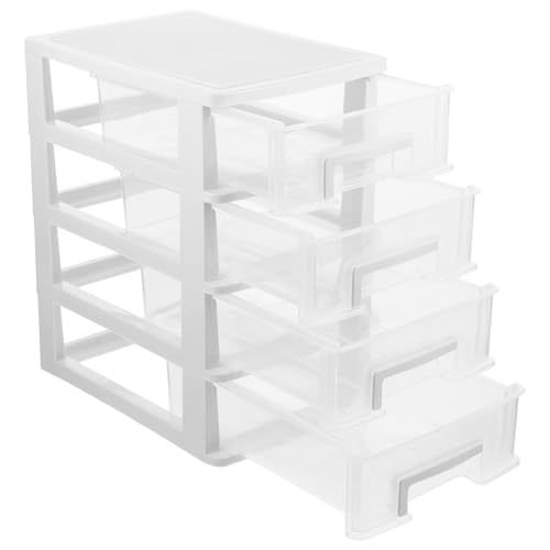 Cabilock 透明デスクトップオーガナイザー 多層引き出し式収納ボックス 耐久素材で書類文具化粧品整理用 オフィス 家用卓上小物収納ケース