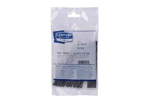 Image of Century Drill & Tool 24115 Pro Grade Black Oxide Drill Bit, 15 /64 inch, Pro | Straight shank, 3-7 /8 inch overall length, 135 point, cuts steel, wood & plastic, 135 split point