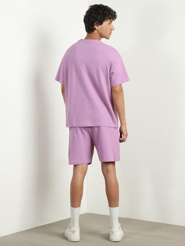 Image of NOBERO Men Cotton Blend Solid Co-ord Sets