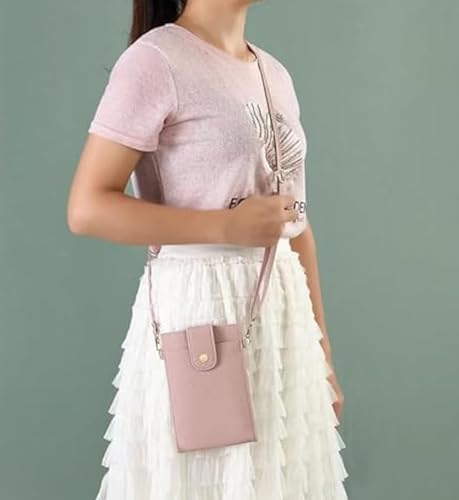 Purrcase 2025 New Women's Ultra-Slim Vertical Phone Wallet,PU Crossbody Phone Coin Purse with Card Slots & Pockets2