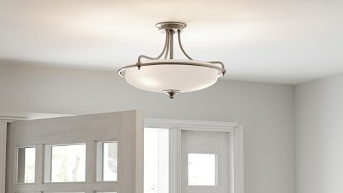 Quoizel Griffin 17" Semi-Flush Mount Ceiling Light, Antique Nickel by Quoizel - Image 3