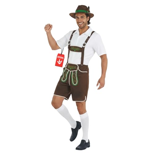 Fun Shack Disfraz Oktoberfest Hombre, Traje Alemán, Disfraz de Cerveza Adulto, Disfraces para Carnaval y Halloween, L