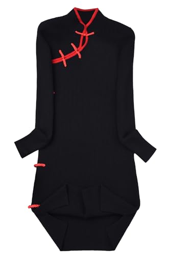 Women's Chinese style Cashmere Sweater Dress