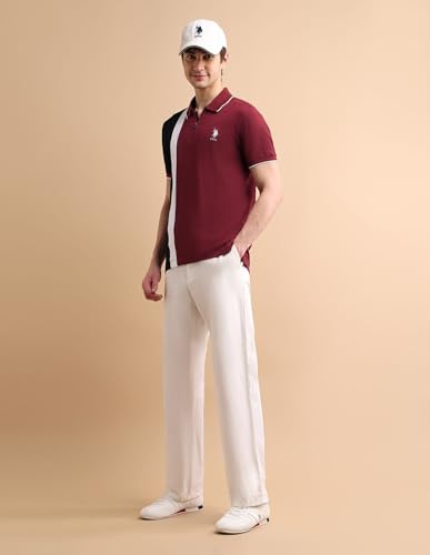 Image of U.S. POLO ASSN. Slim Fit Polo T Shirts for Men - 100% Cotton, Half Sleeves Mens Tshirt