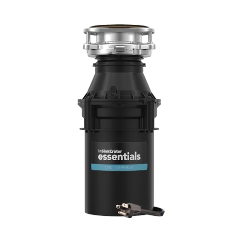 InSinkErator Essentials ES50 Kitchen Garbage Disposal with Power Cord, 1/2 HP Motor Continuous Feed Food Waste Disposer, ES50 W/C