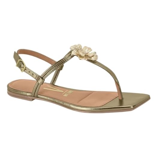 Sandália Rasteira Feminina Vizzano – Detalhe Flor, Conforto, Leve e Uso Diário – Moderna e Estilosa (Titanium, BR, Adulto, Numérico, 36)