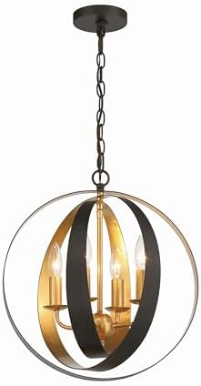 Crystorama Luna 4 Light English Bronze + Antique Gold Sphere Chandelier