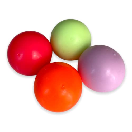 Tatoy Slimy StickOzz 4er Pack - 2 x Neon und 2 x GID Klebebälle zum Drücken, Quetschen und überall Hinwerfen, klebrige Spielbälle für Kinder, Sensory Antistress Fidget (ab 3 Jahre)