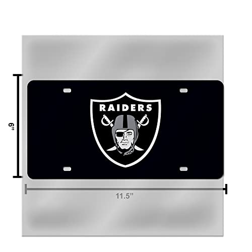 Rico Industries Nfl Oakland Raiders Laser Inlaid Metal License Plate Tag , 6 X 12" #TOP4