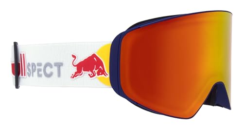 Masque de ski JAM-06 homme bleu marron taille M avec verre miroir rouge
