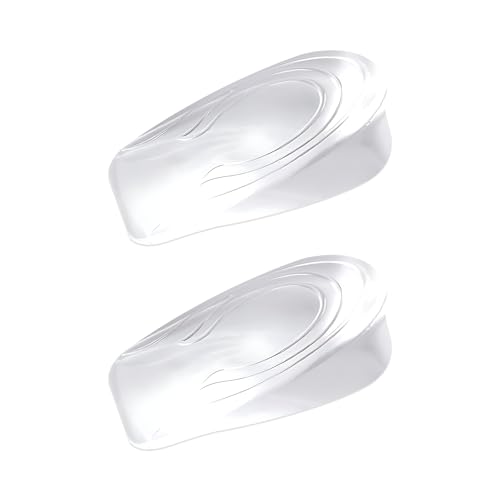 1 paire Talonnette Gel Silicone Semelle, 2cm Talonnette Silicone Calcaneenne Transparent Inserts de Soulève-Chaussures Invisibles Grandissante Protege Talon Semelle Gel Rehaussante pour Homme Femme