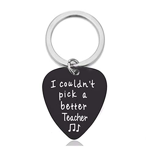 Sisadodo Music Teacher Gifts Keychain Teacher Appreciation Gifts I Couldn't Pick A Better Teacher Guitar Pick Keychain Gift for Teacher Thank You Gifts for Musicians Men Women
