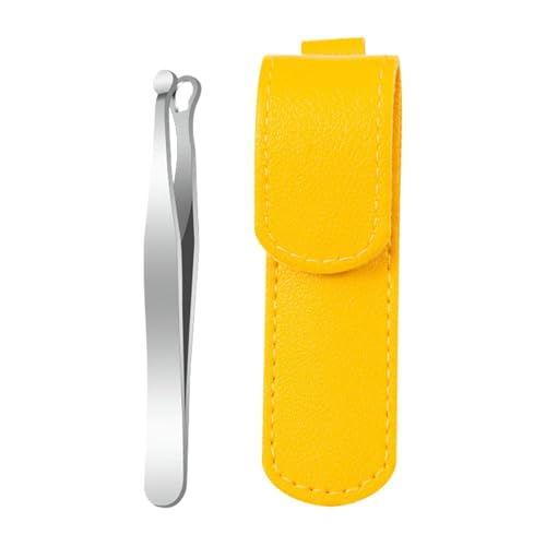 鼻毛ピンセット、鼻毛バリカン -新型丸頭プッシュ式鼻毛クリップ、鼻毛ハサミとトリミングツール、鼻毛カットハサミ、眉毛トリマー 鼻毛カットピンセットフレンドリーなラウンドチップ眉毛トリマー | パーソナルケアのためのステンレスの精密眉毛毛づくろいピンセット