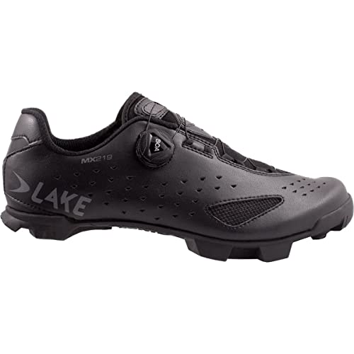 Lake Mx219 - Zapatillas de ciclismo anchas para hombre, Negro/Gris, 43 EU