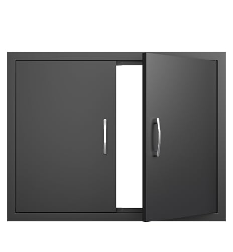 BBQ Outdoor Kitchen Doors Inch Double BBQ Access Door,Rust-Proof Access Door for Outdoor Kitchen, BBQ Island,Grilling Station (31" x 24")