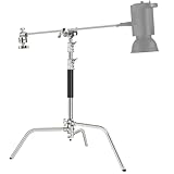 NEEWER Pro Cスタンド 172cm 撮影用ライトスタンド 100%ステンレス製 ブームアーム/83cmホールディングアーム/グリップヘッド付き スタジオモノライト/ソフトボックス/リフレクター用 SC172