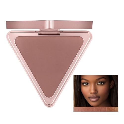 Bronceador Mate - Bronceador en Polvo para Rostro,Paleta Compacta Triangular Mate para Broncear y Fijar Base para Cuerpo y Mejillas
