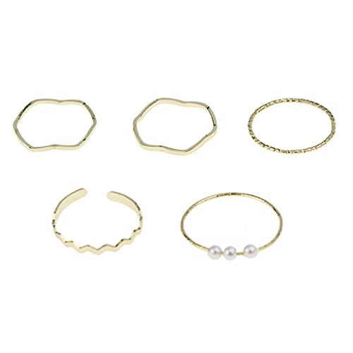 BYNNIX Fashion European and American Rings New Simple Ins Tide Wild 5-Piece Combination Ring Female