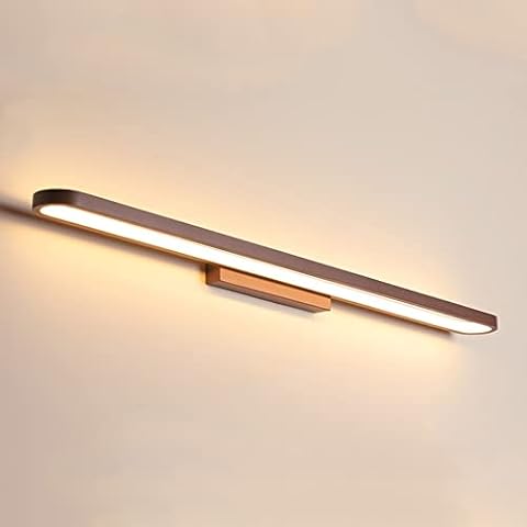 IOPILJKL Creative LED Wall Light Modern Indoor Wall Mounted Light Astigmatism Lamp Long Strip Wall Luminaire Mirror Front Light Bedroom Dressing Room Wall Lantern (Color: Brown) Cover