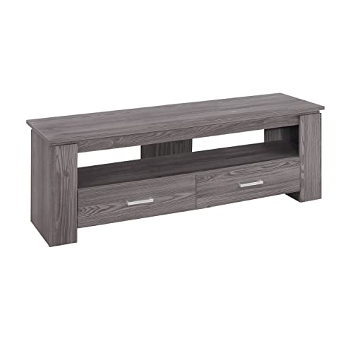 Monarch Specialties I Tv Stand-48 L 2 Storage Drawers, Grey #TOP10