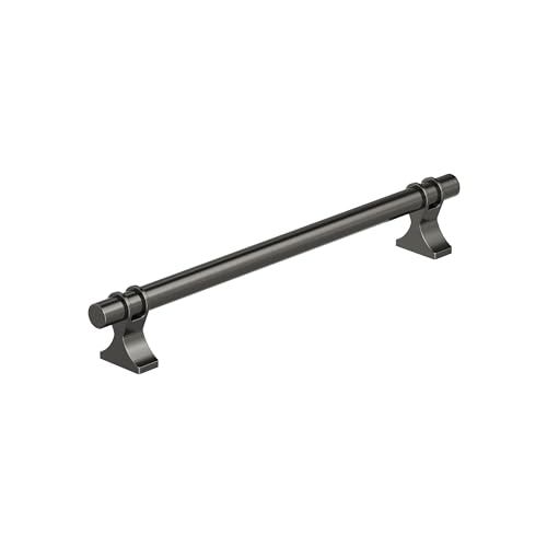 Image of Amerock Davenport 7-9 /16 inch (192mm) Center-to-Center Gunmetal Cabinet Pull, BP36618GM