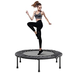 The Fellie Trampoline Folding Fitness Trampoline Mini Rebounder Trampolines Exercise Trampolines for Adults Kids Indoor Outdoor Jumping Training (Without Handle-38”)