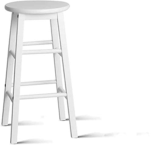 INDIAN DECOR. 45190 Wooden Bar Stool Dining Barstool/Breakfast stool/Chair Kitchen Cafe Bistro - White