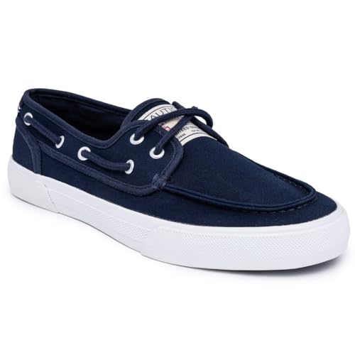 Image of Nautica Men's Casual Boat Shoes, Moc-Toe Loafers with Cushioned Insole, Deck Fashion Sneaker