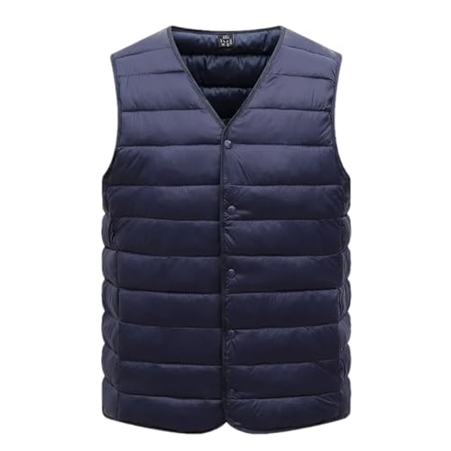 Men Fashion V-Neck Sleeveless Down Vest Winter Warm Lightweight Packable Windproof Waistcoat Jackets 3 L