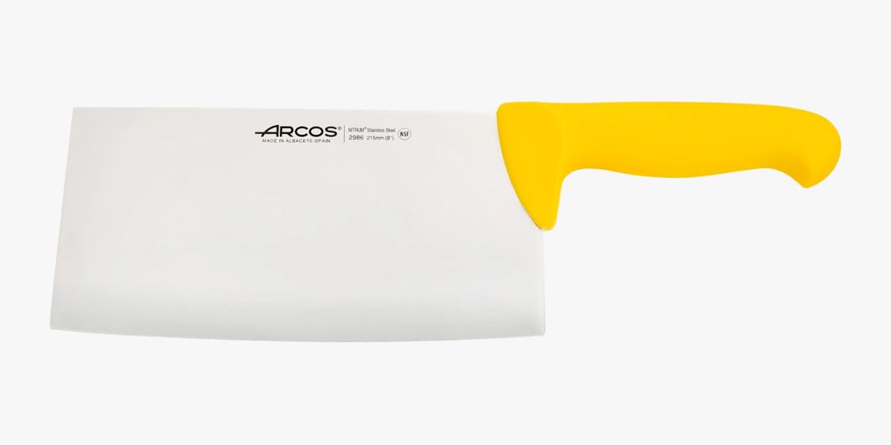 Arcos Coltello da Macellaio in Acciaio Inossidabile Nitrum con Lama da 220 mm – Manico Ergonomico in Polipropilene, Professionale – Giallo, Serie 2900