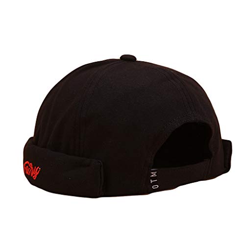 yhgpom Homme Bonnet Docker Neuf Urban Style Bord Roulé rétro Travailleur Marin Casquette Unique Street décontracté Brimless Chapeau Adjustable Capuchon Commando Travail Harbour Chapeau Cover