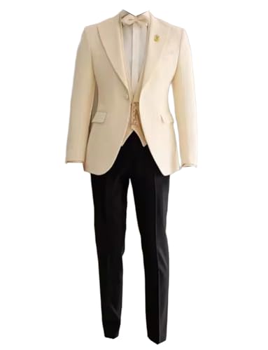 Men's Suit Casual One Button Tuxedo Jacket Pants Single Breasted Vest for Meeting Christmas