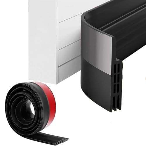 Image of TEKCOOL 39 Inch Silicon Door Bottom Sealing Strip | Self Adhesive Gap Filler Rubber | Bottom Sealing Strip Guard | Protector from Cockroach, Insect, Bugs, Air & Dust | (39 Inch, Black)'
