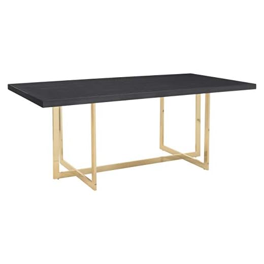 Meridian Furniture Elle Collection Modern | Contemporary Wood Veneer Top Dining Table with Durable Stainless Steel Base, 78" W x 39" D x 30" H
