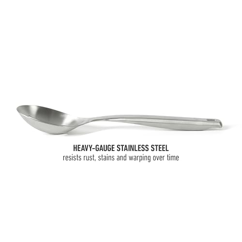 Image of Calphalon Prime Slotted Spoon Skimmer, Stainless Steel Straining Spoon, Heavy-Gauge Heat-Resistant Kitchen Spoon for Draining, Cooking & Serving, Weighted Handle for Control